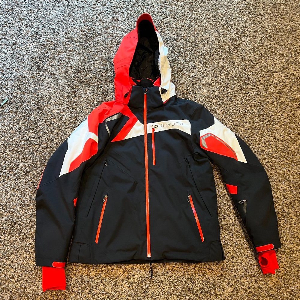 Spyder Leader Men's Large Ski Jacket Red/Black/White